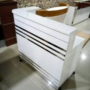 Stripe Series Modern High-Gloss Executive Reception Desk (1.2M)