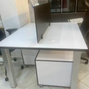 Elite 2-Seater Modular Face-to-Face Workstation with Mobile Pedestals