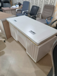 Elite High-Gloss White Executive Desk (1.4M)