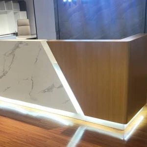 Modern Reception Desk with Integrated LED Lighting (2.4M)