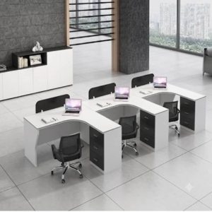 Vertex 4-Person J-Shape Cluster Workstation