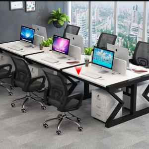 Zenith Z-Leg 6-Person Open-Plan Bench Workstation