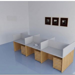 Horizon 6-Person Back-to-Back High-Privacy Workstation