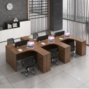 Vanguard 6-Person Executive L-Shaped Multi-Station Workstation