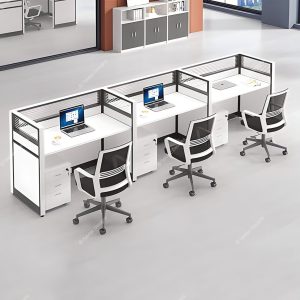 3-User Linear Cubicle Workstation